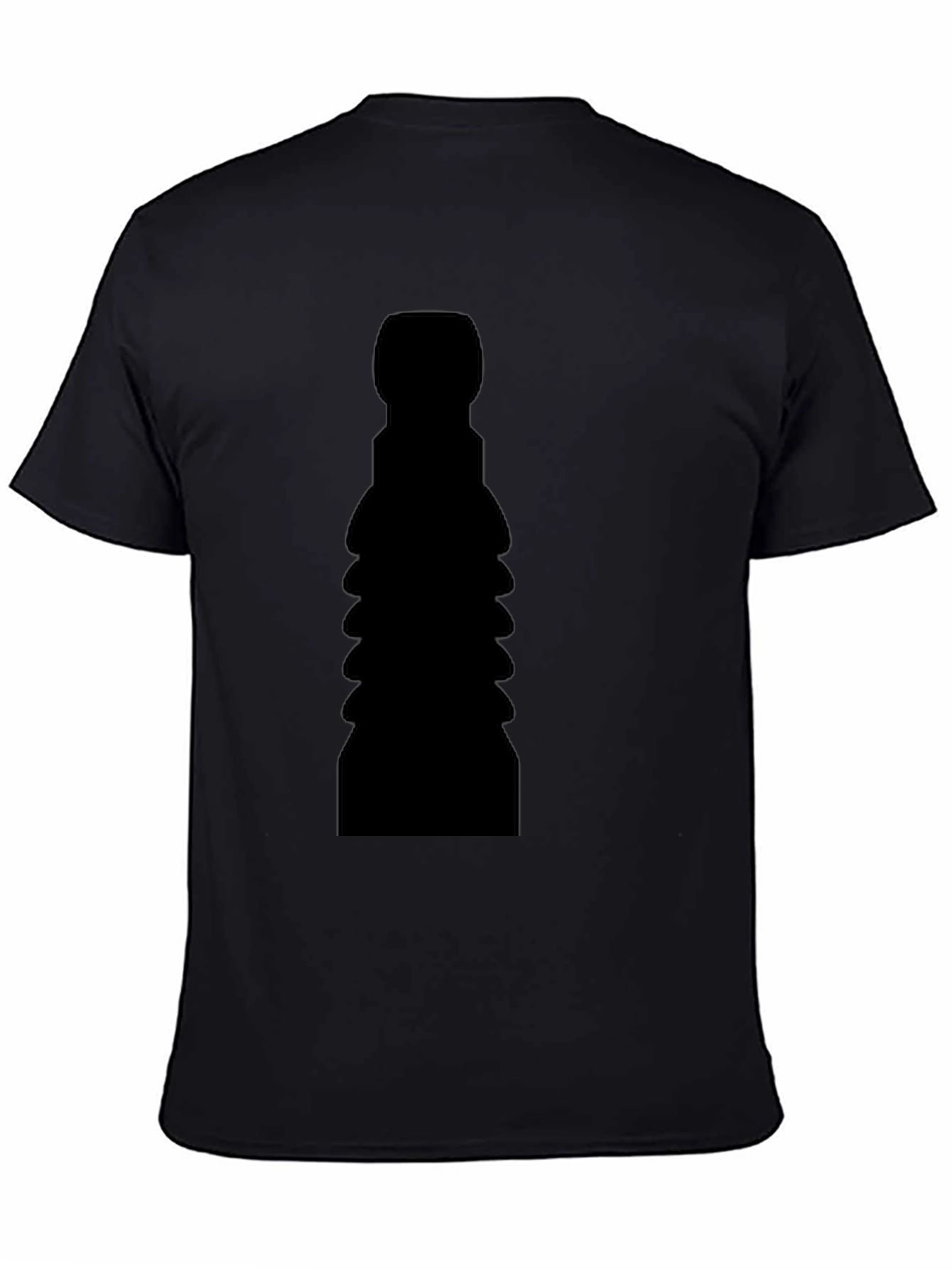 Mens Black Graphic Tee - Abstract Silhouette