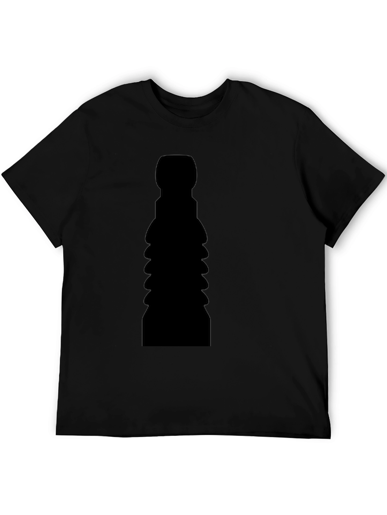 Mens Black Graphic Tee - Abstract Silhouette