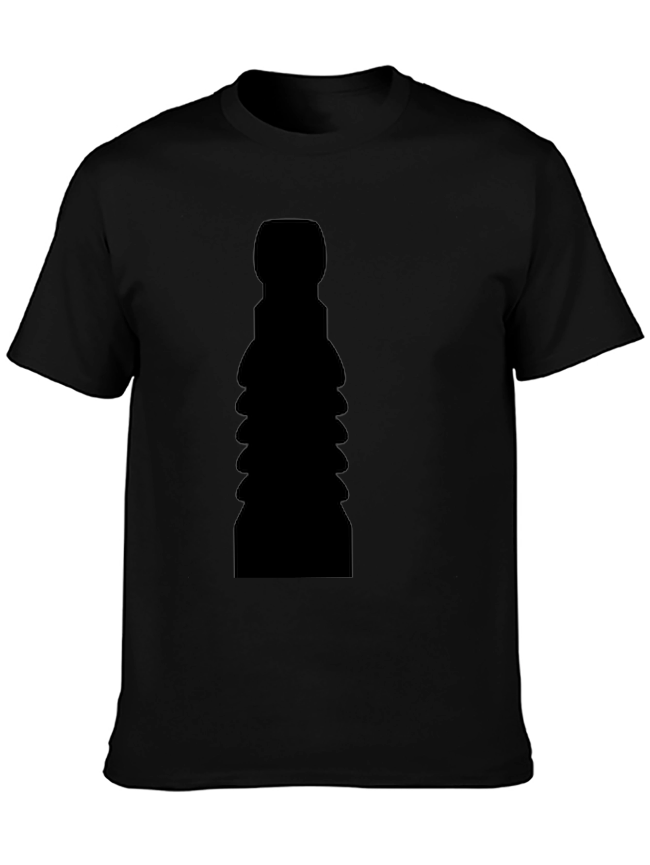 Mens Black Graphic Tee - Abstract Silhouette