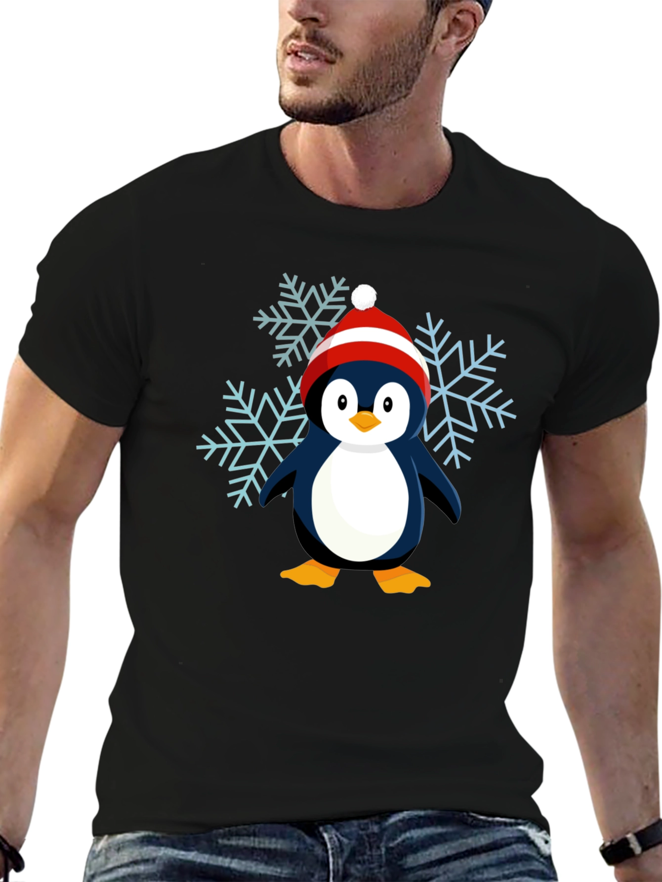 Penguin Snowflake Graphic Tee - Holiday Cheer