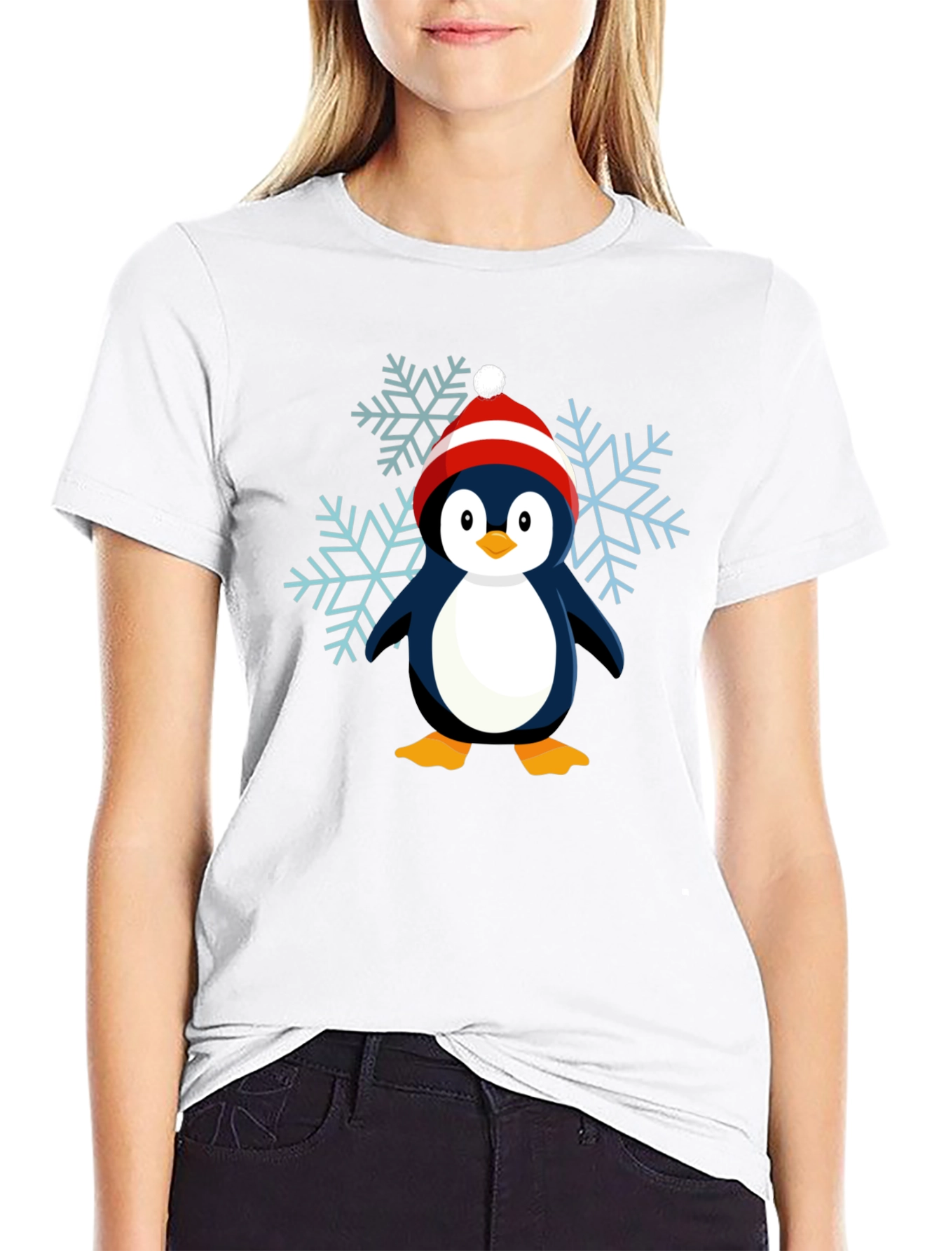 Penguin Snowflake Graphic Tee - Holiday Cheer