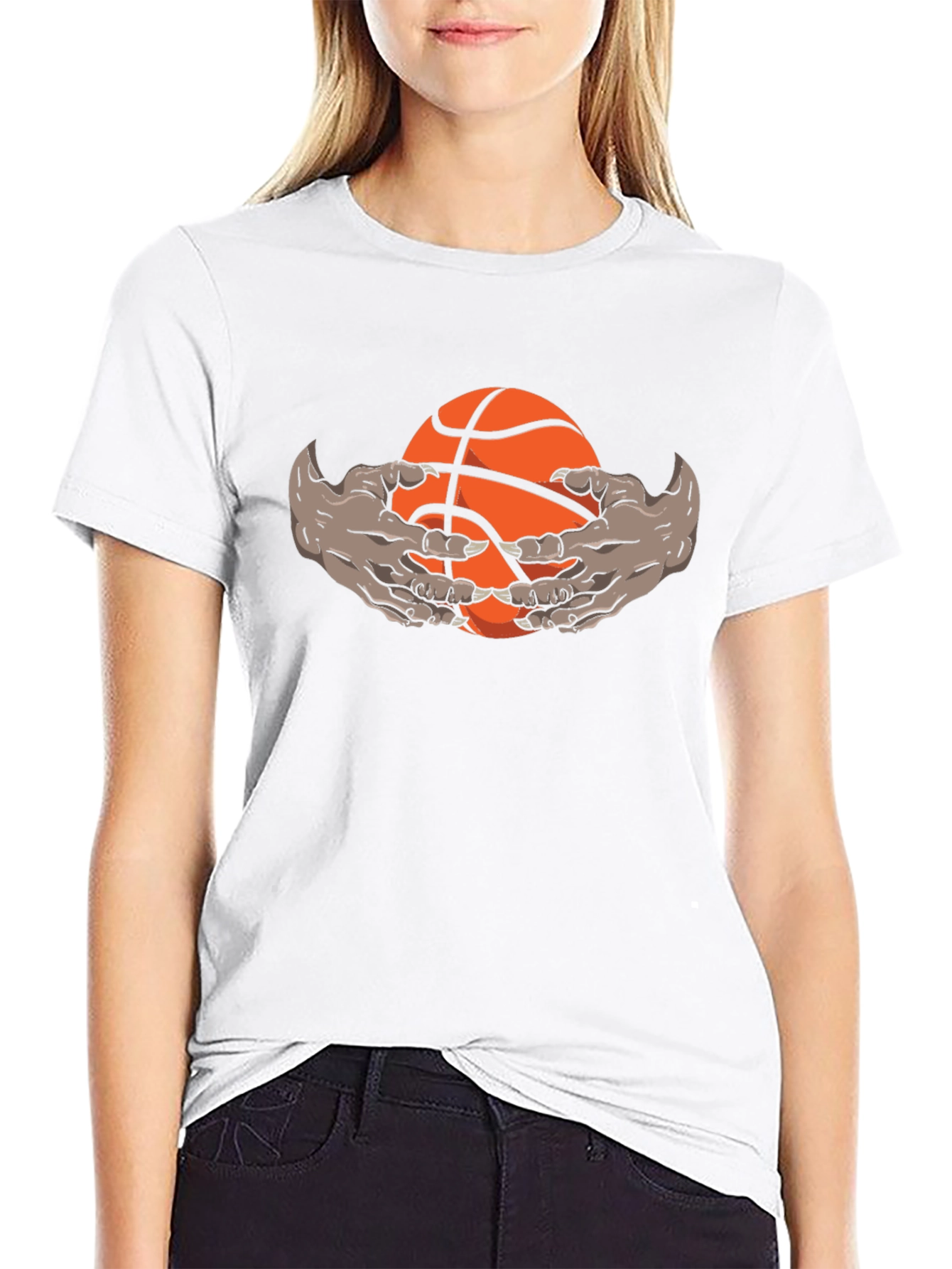 Monster Hands Holding Basketball Graphic Tee