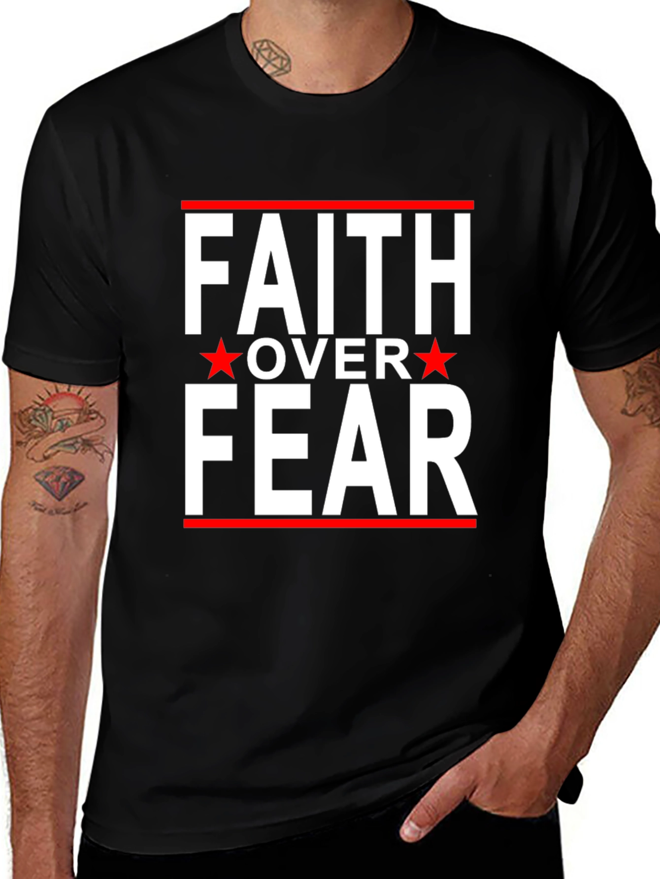 Faith Over Fear Graphic Tee - Black T-Shirt