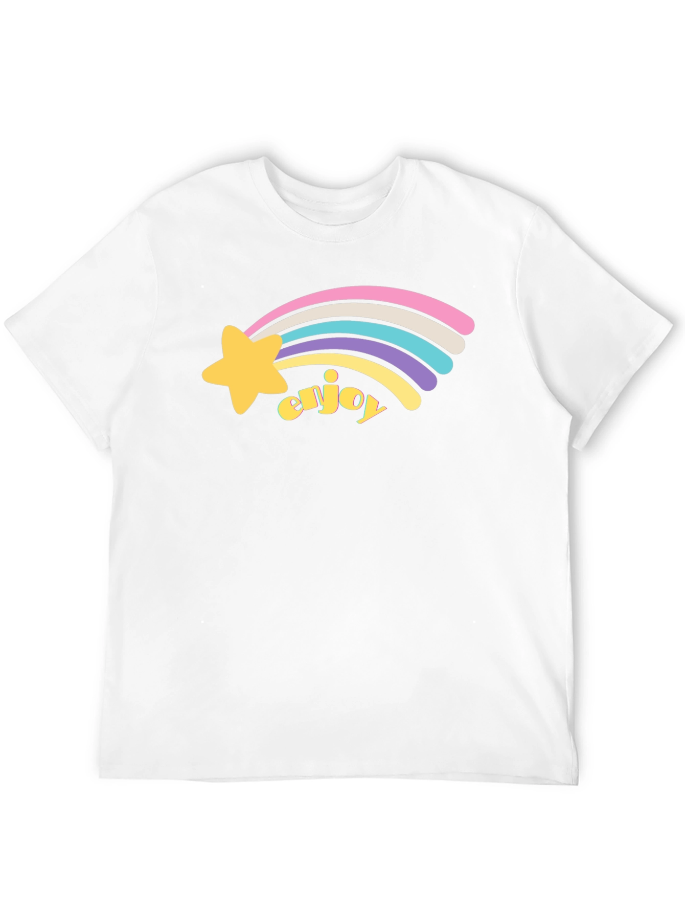 Enjoy Shooting Star Graphic Tee - Black Cotton Blend