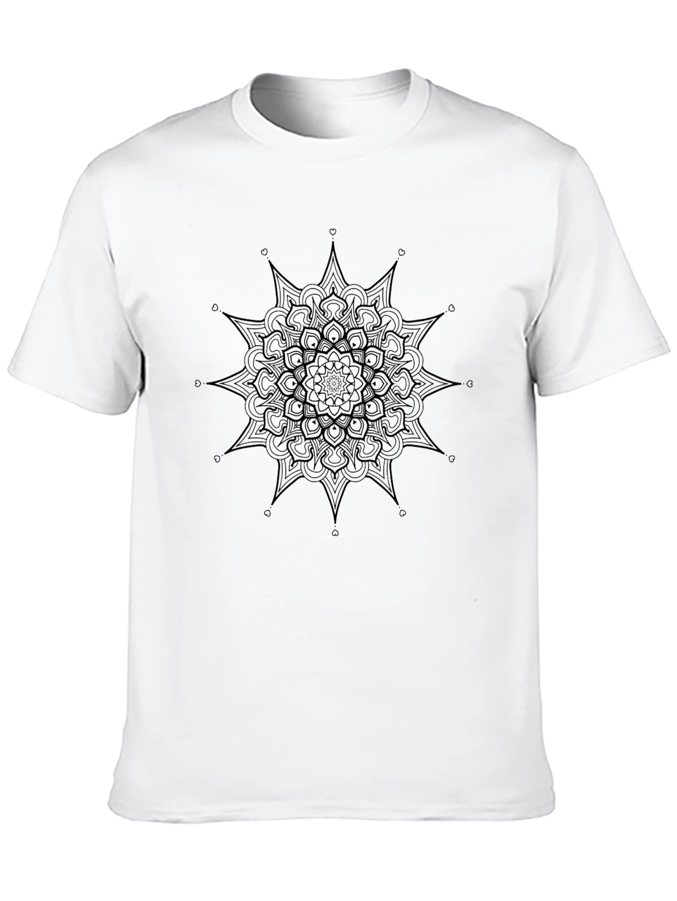 Black Mandala Graphic T-Shirt - Mens Casual Tee
