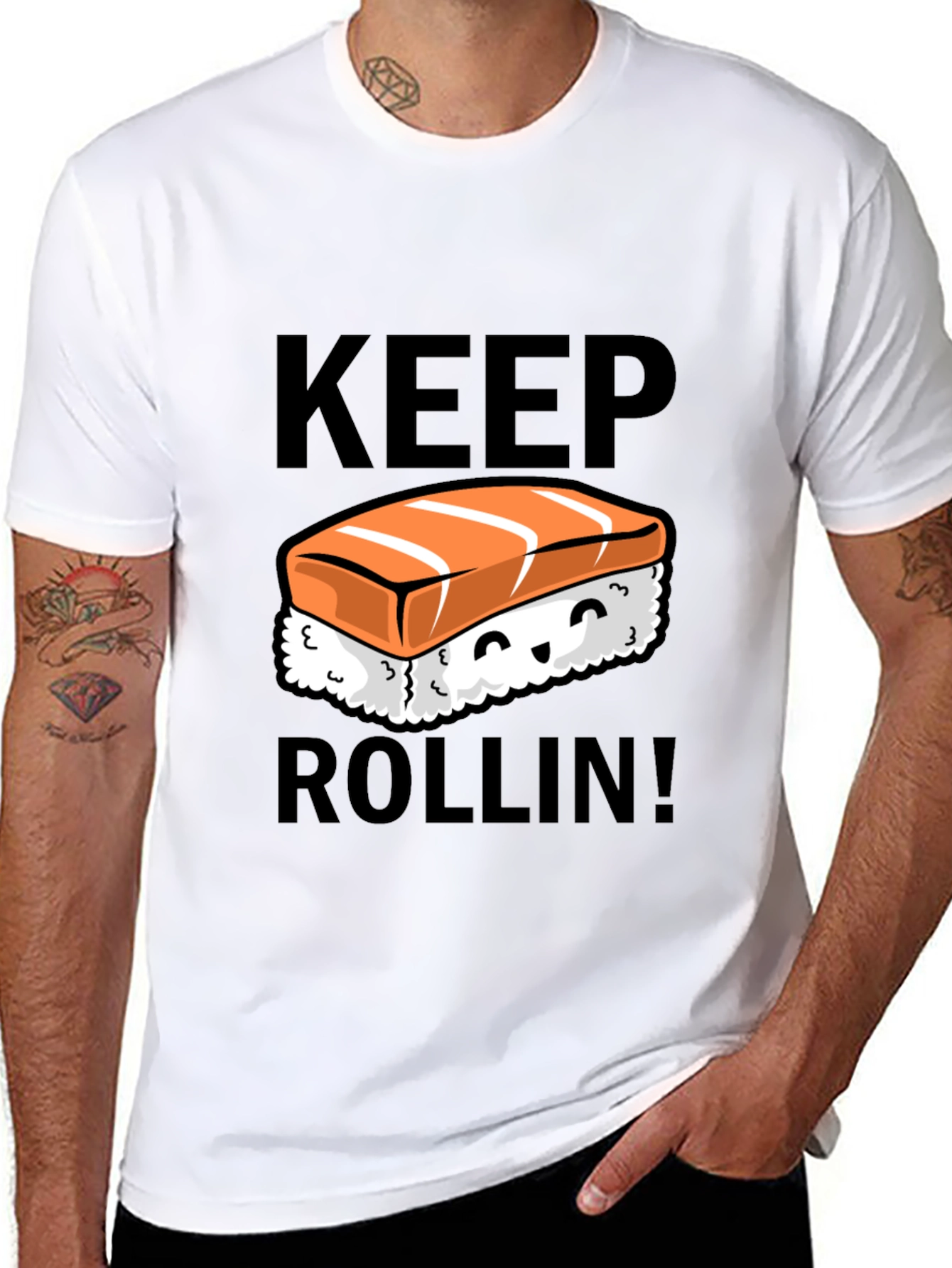 Keep Rollin Sushi Graphic T-Shirt