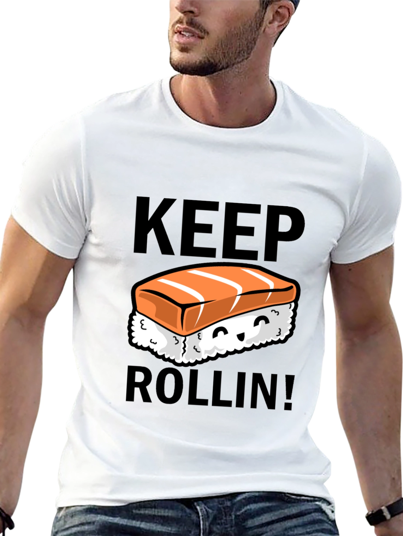 Keep Rollin Sushi Graphic T-Shirt
