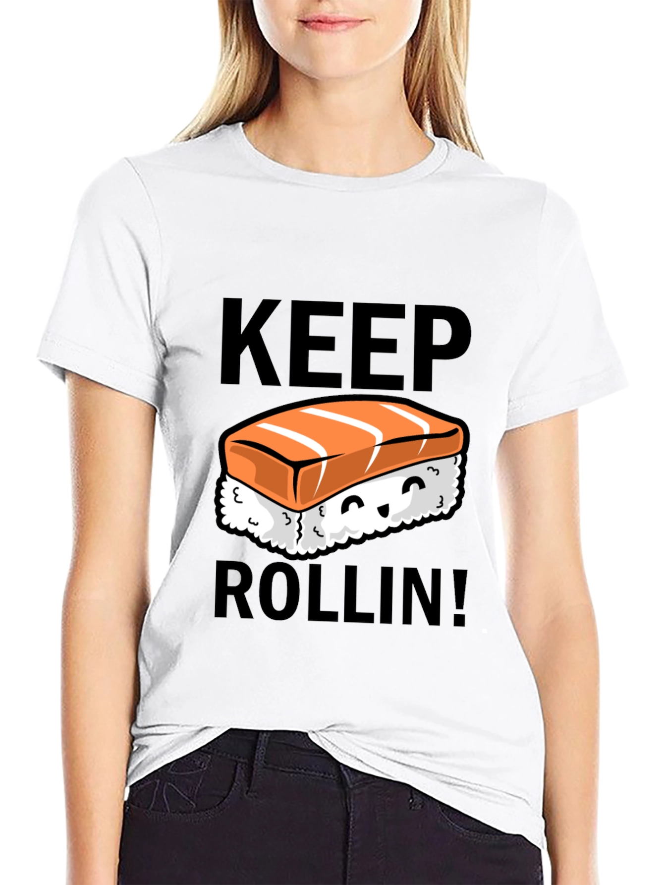 Keep Rollin Sushi Graphic T-Shirt