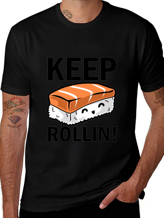 Keep Rollin Sushi Graphic T-Shirt