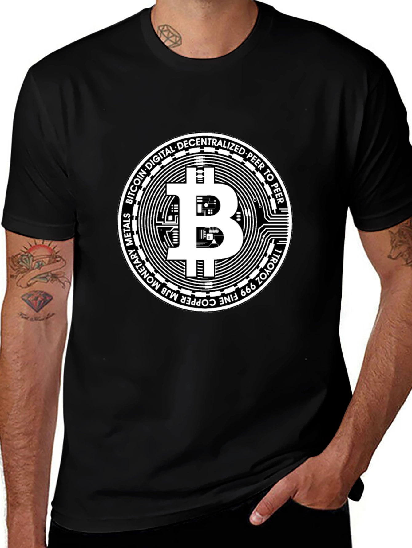 Bitcoin Crypto Currency Black Graphic Tee