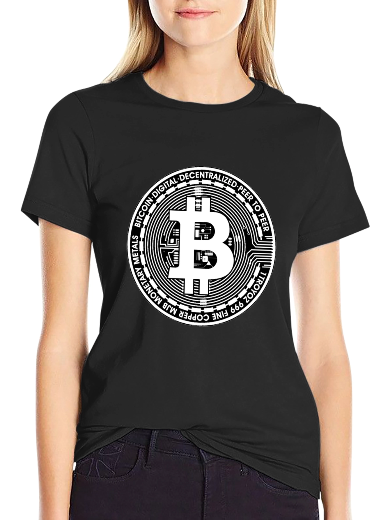 Bitcoin Crypto Currency Black Graphic Tee