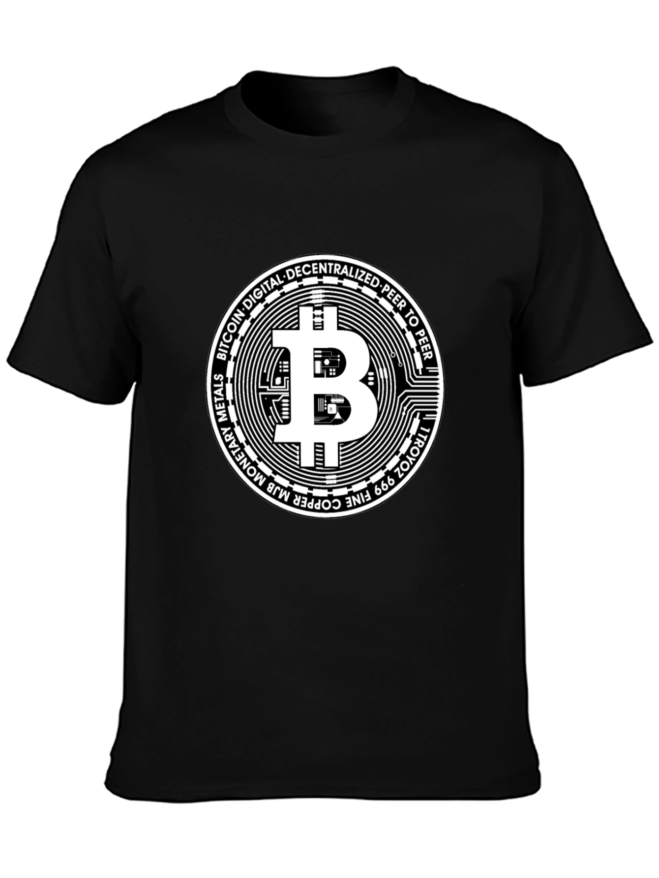 Bitcoin Crypto Currency Black Graphic Tee