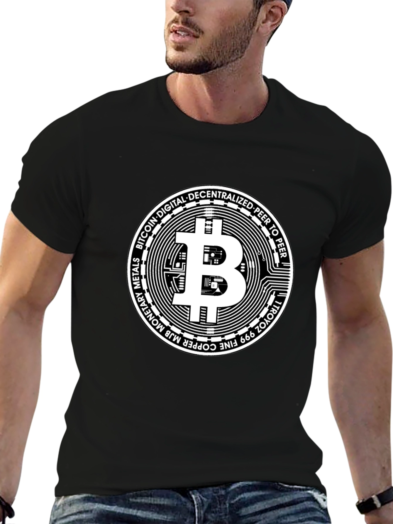 Bitcoin Crypto Currency Black Graphic Tee