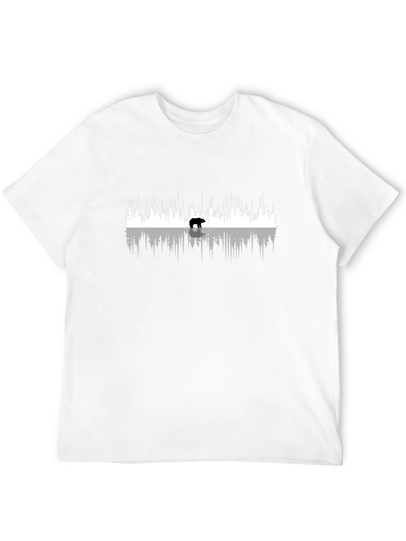 Bear & Forest Graphic Tee - Black
