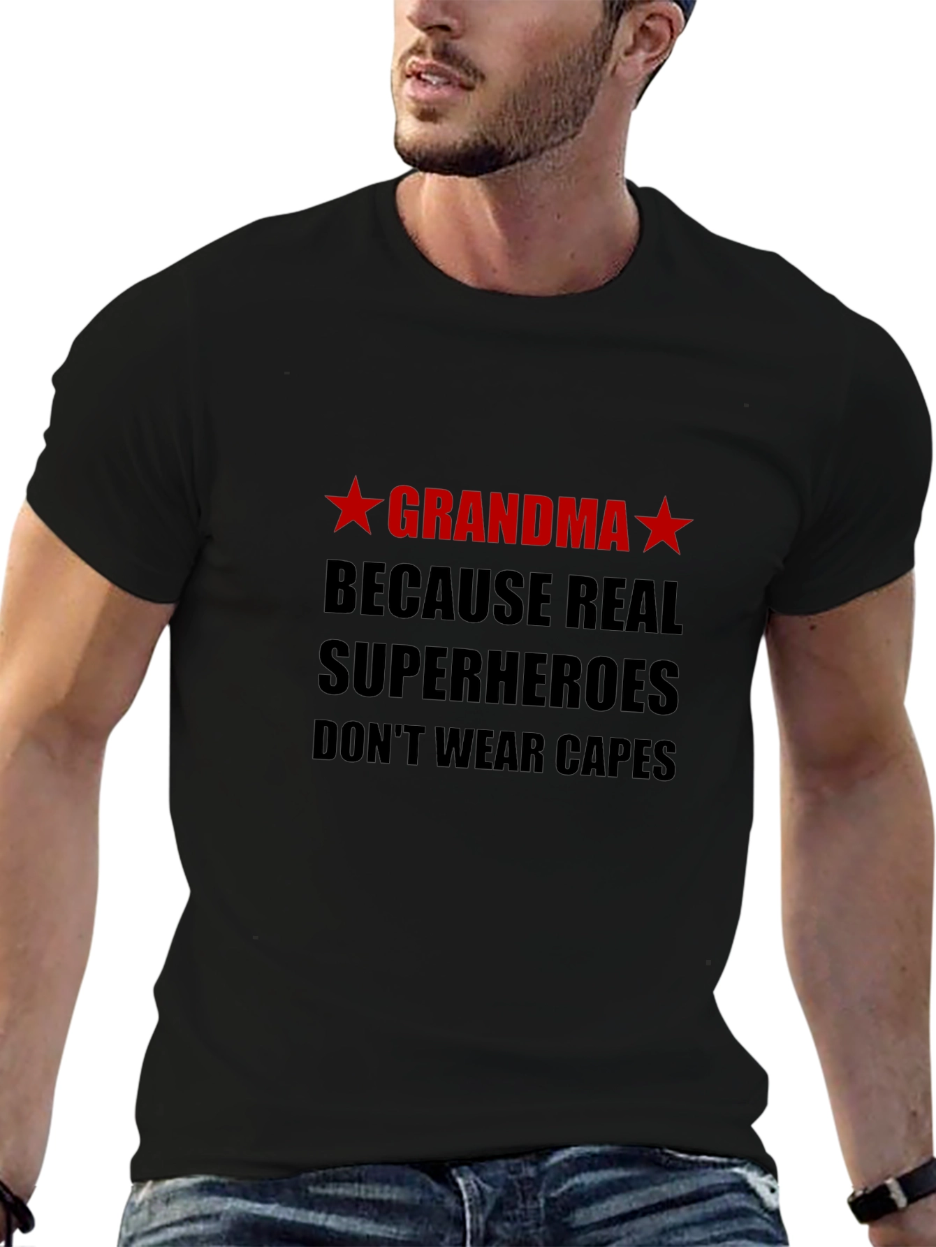 Grandma Superhero T-Shirt - Black