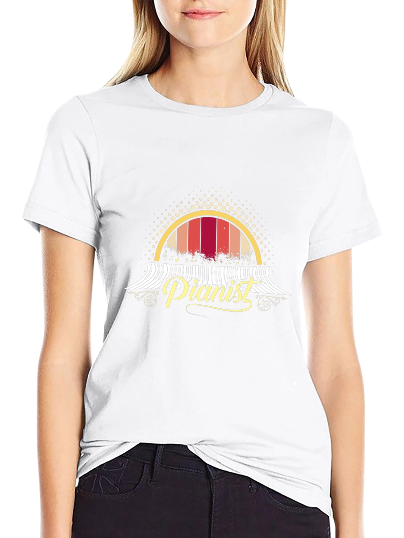 Retro Pianist T-Shirt - Music Lover Tee