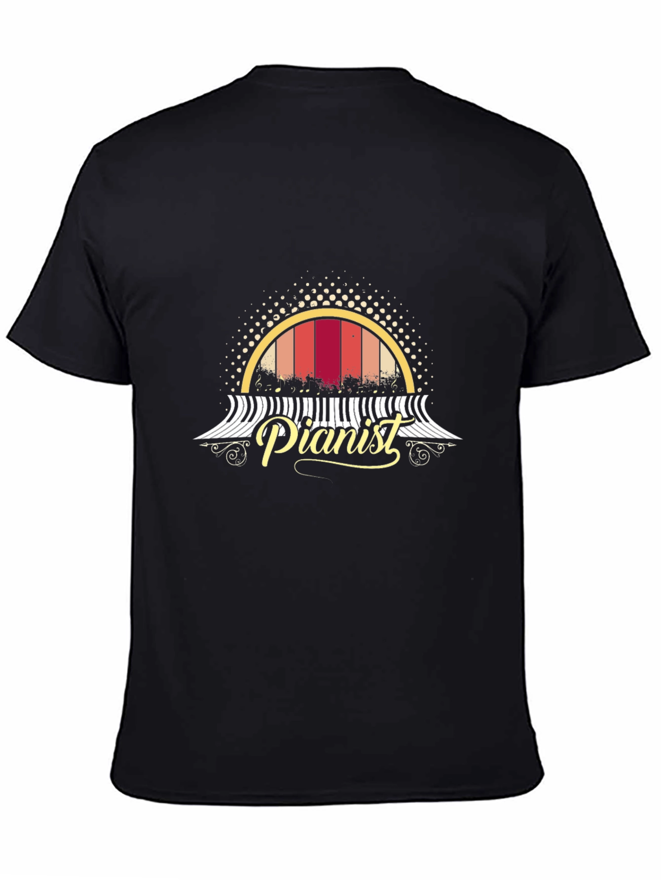 Retro Pianist T-Shirt - Music Lover Tee
