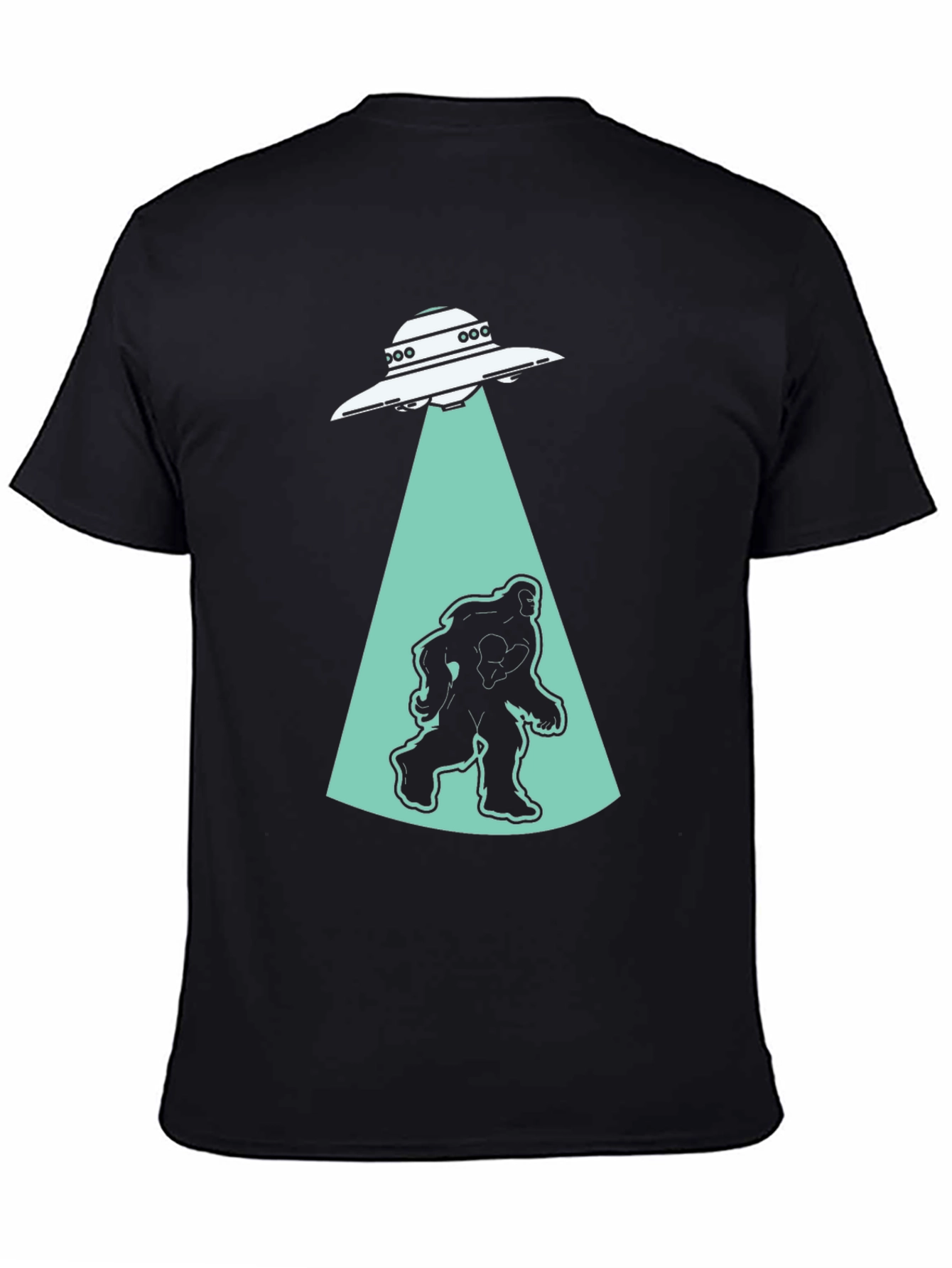 UFO Abduction Bigfoot T-Shirt - Black