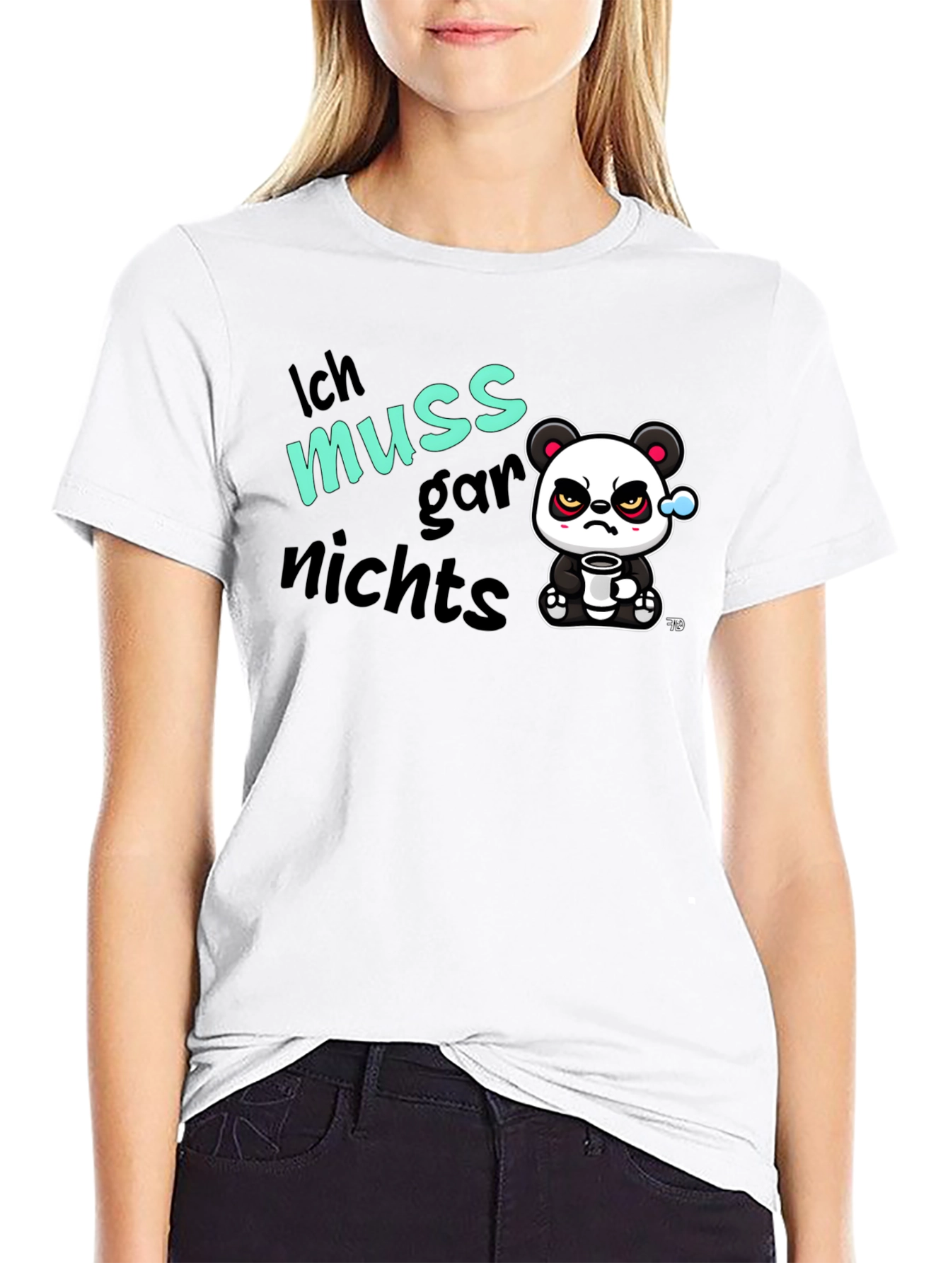 Funny Grumpy Panda T-Shirt - Ich Muss Gar Nichts