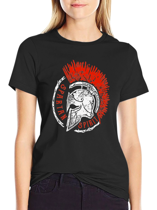 Spartan Spirit Graphic Tee - Black Cotton T-Shirt