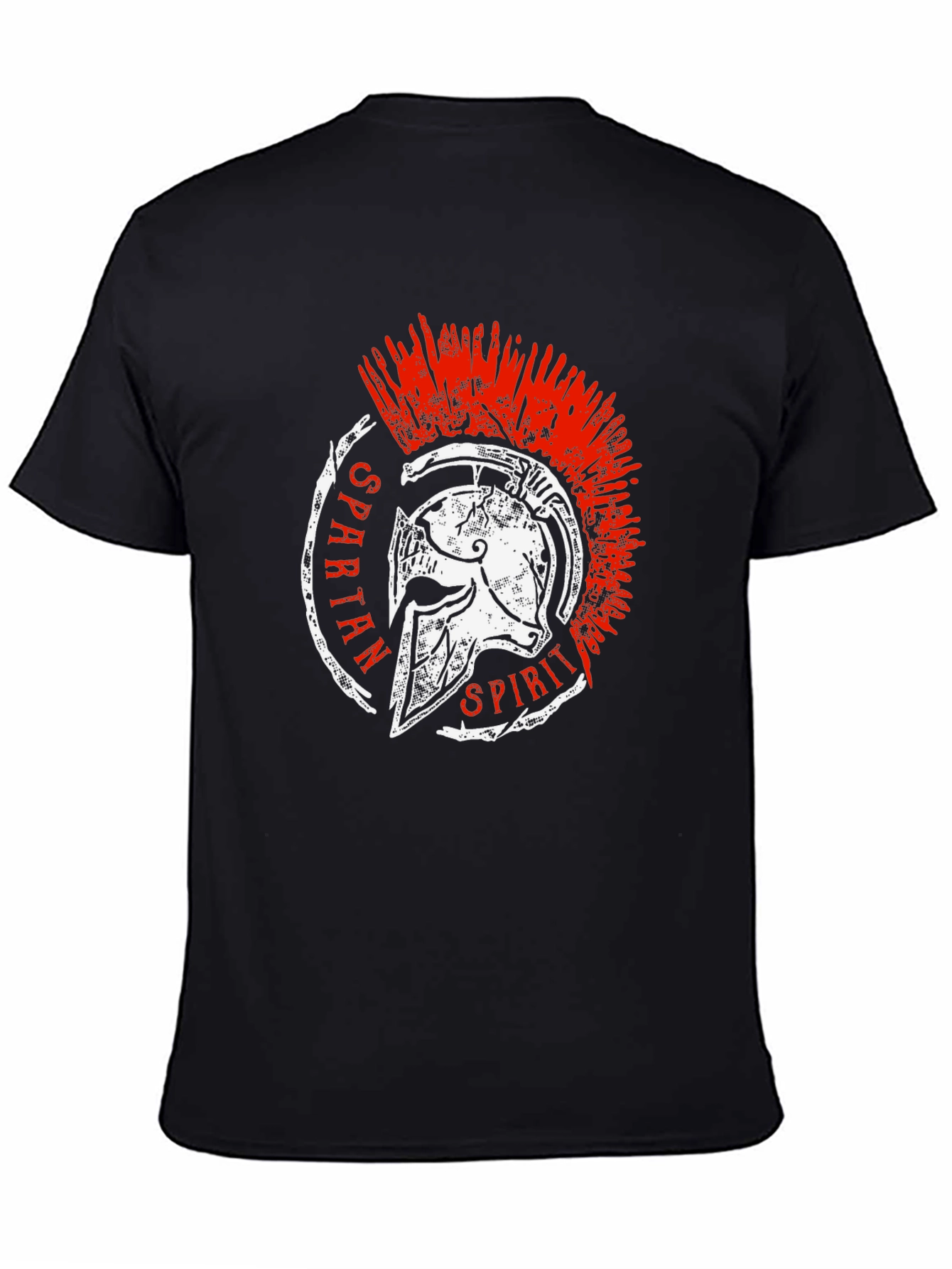 Spartan Spirit Graphic Tee - Black Cotton T-Shirt