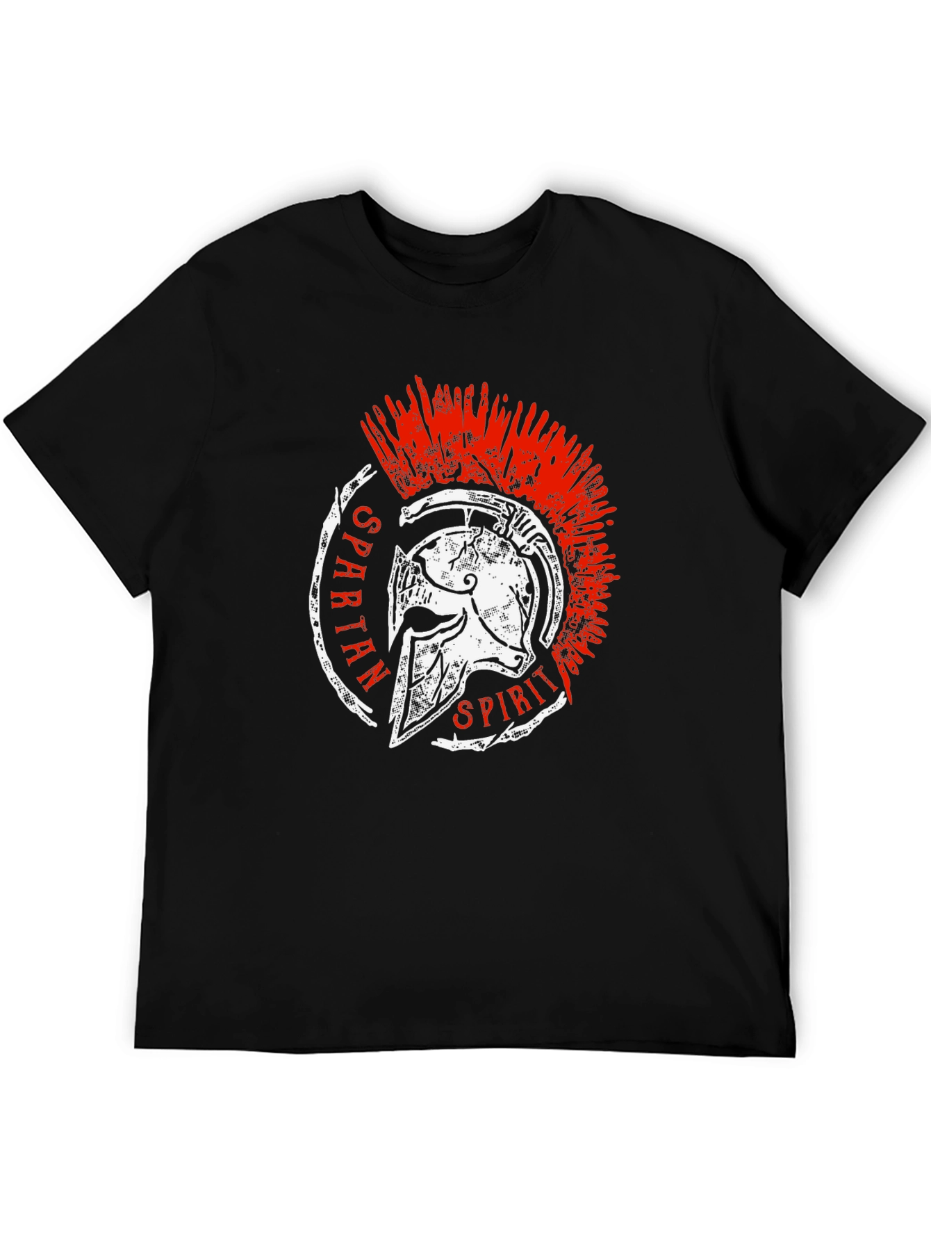 Spartan Spirit Graphic Tee - Black Cotton T-Shirt