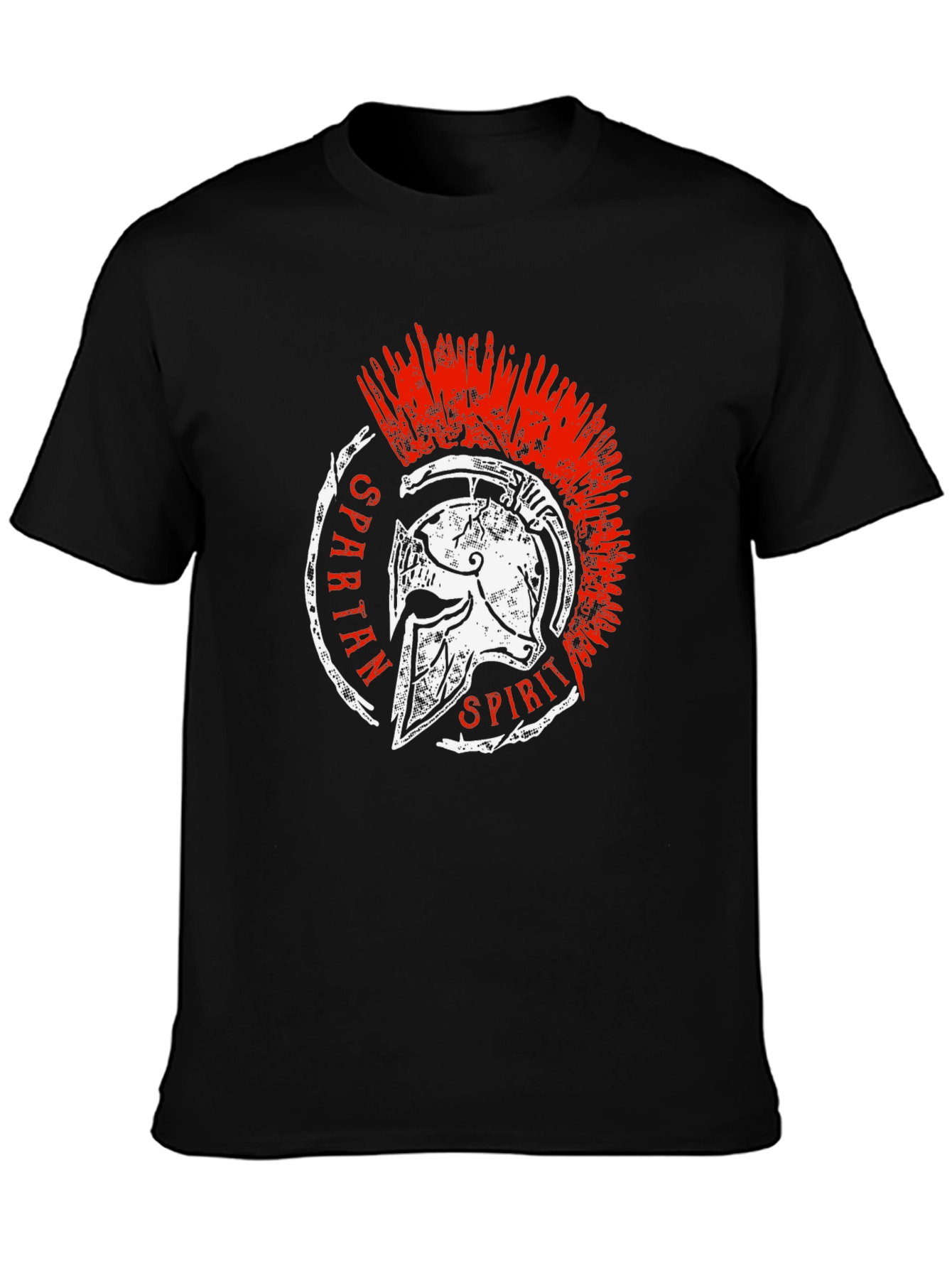 Spartan Spirit Graphic Tee - Black Cotton T-Shirt