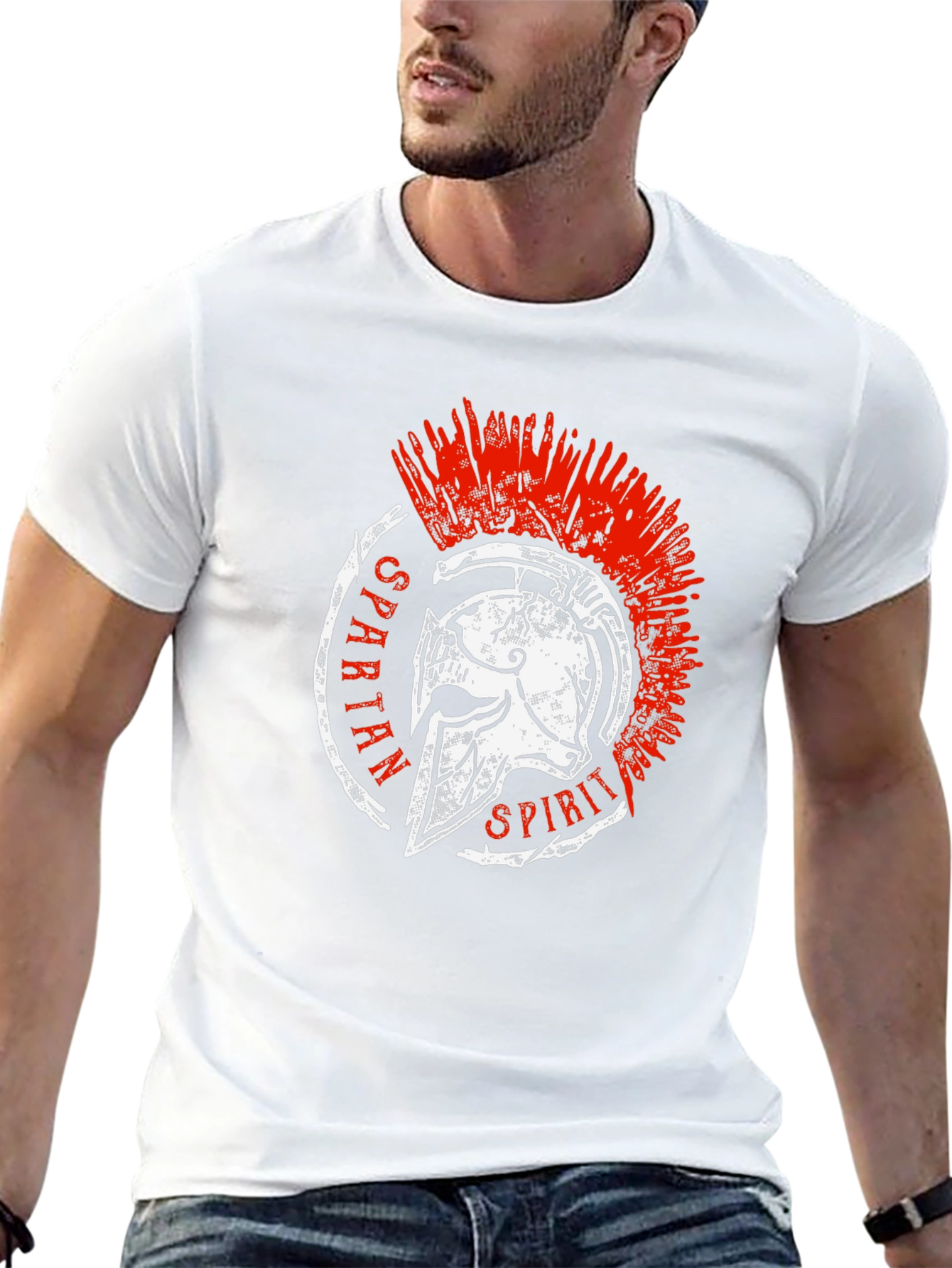 Spartan Spirit Graphic Tee - Black Cotton T-Shirt