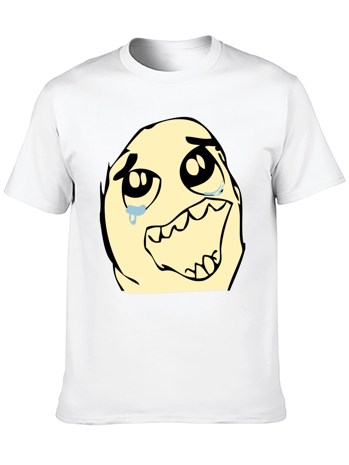 Crying Meme Graphic Tee - Soft Black Cotton T-Shirt