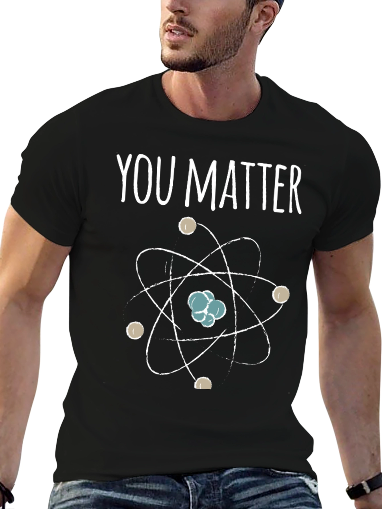 You Matter Atom Graphic Print Black T-Shirt