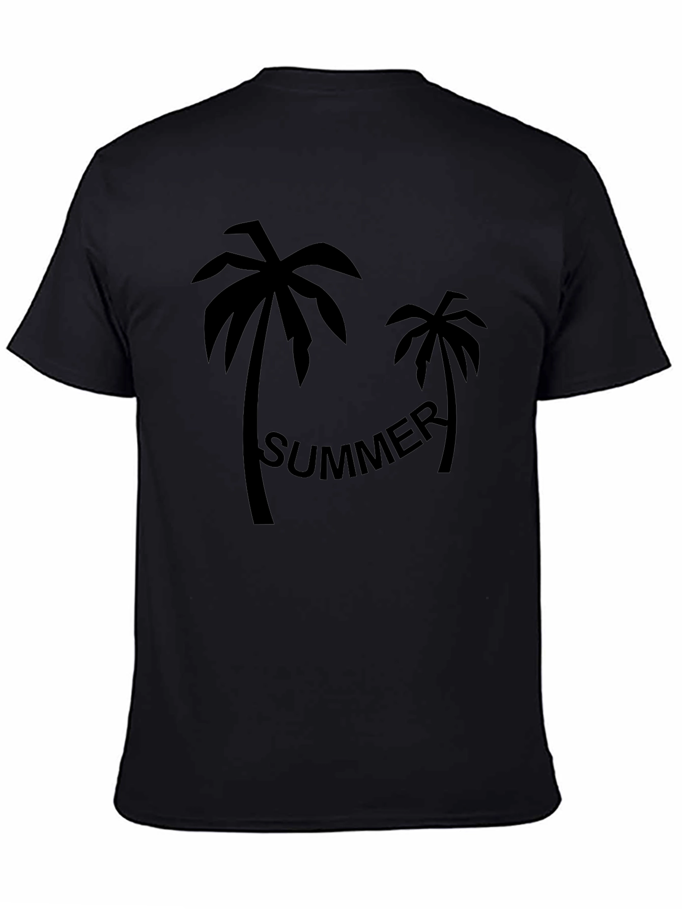 Summer Palm Tree Black Graphic Tee