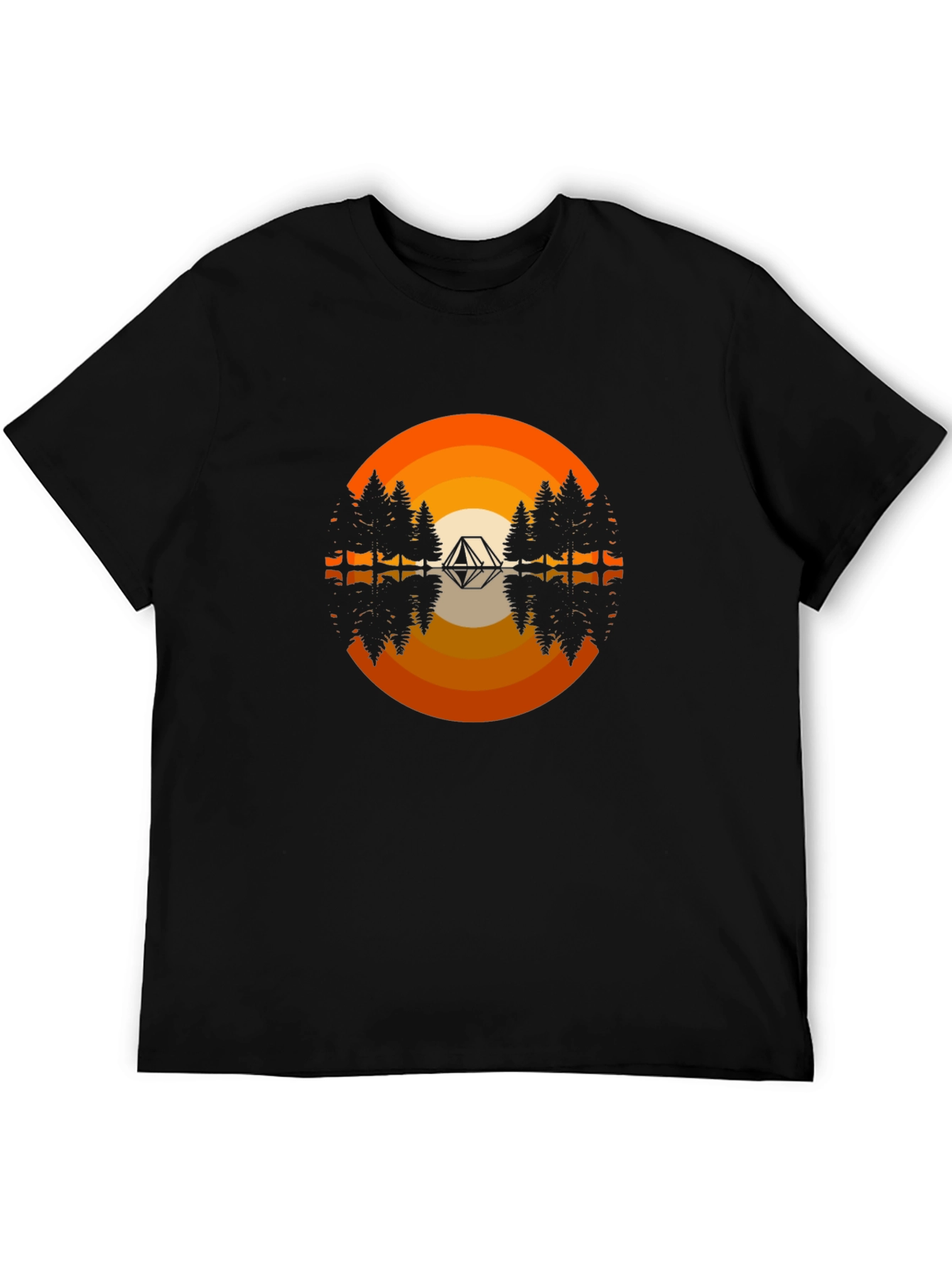 Camping Tent Graphic Tee - Black