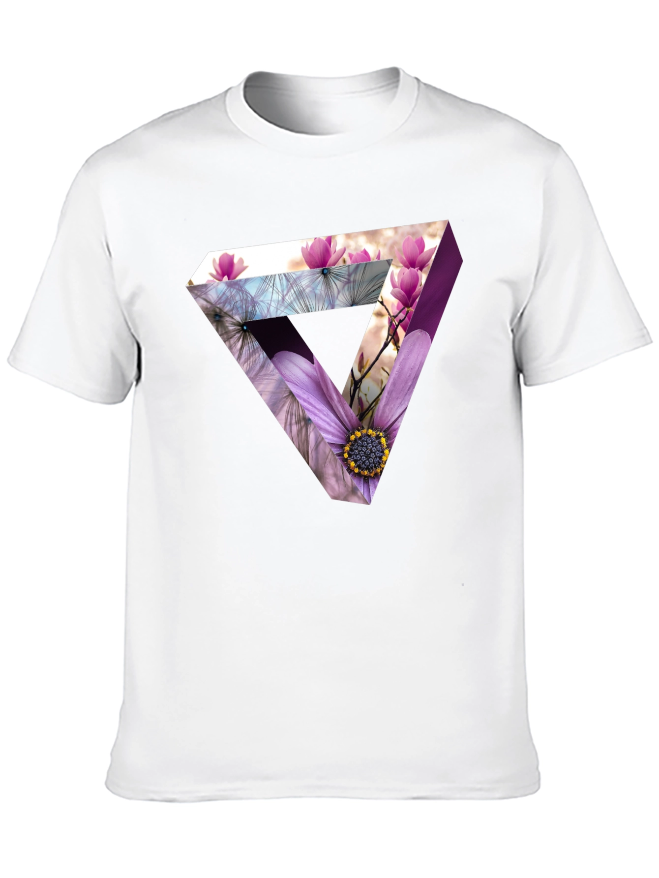 Floral Illusion Black Graphic T-Shirt