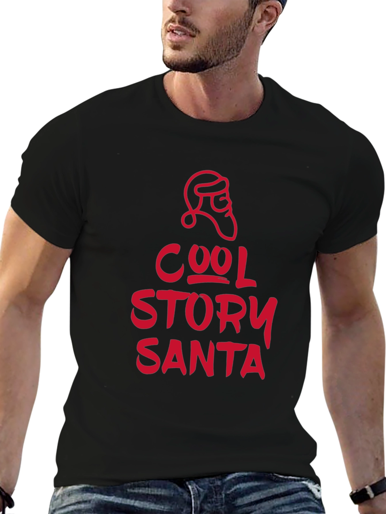 Cool Story Santa T-Shirt - Black Holiday Tee