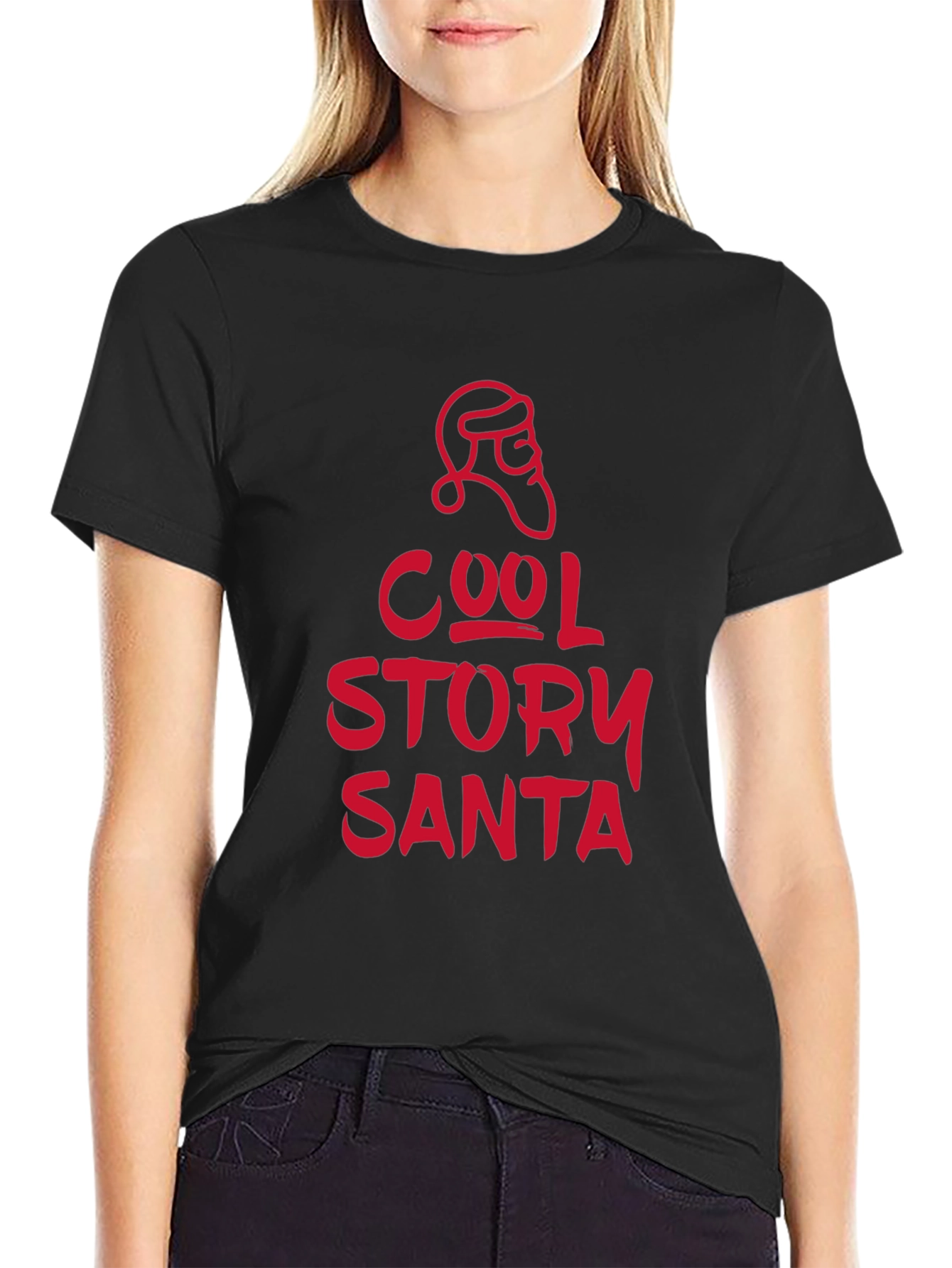 Cool Story Santa T-Shirt - Black Holiday Tee