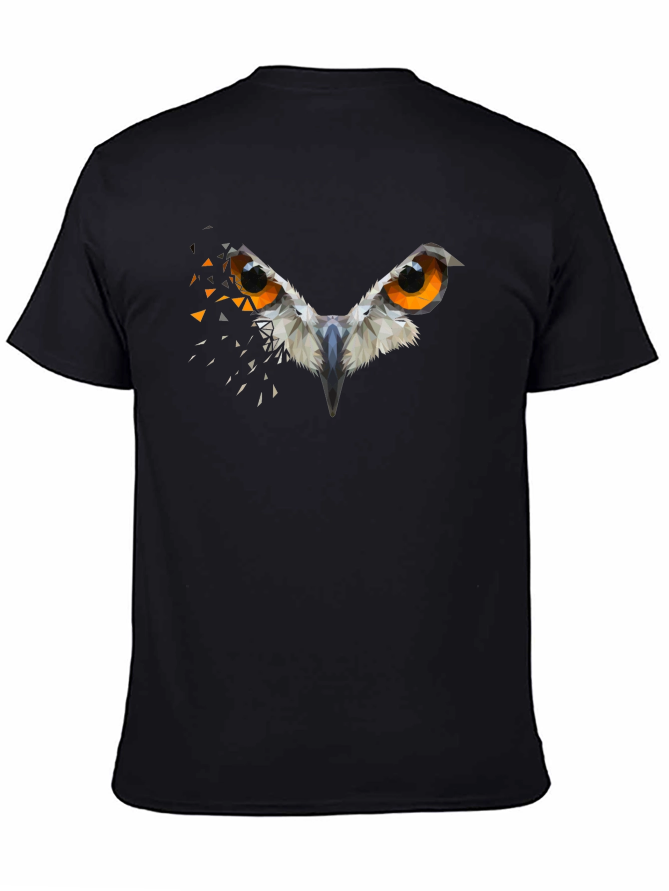 Geometric Owl Eyes Black Graphic Tee