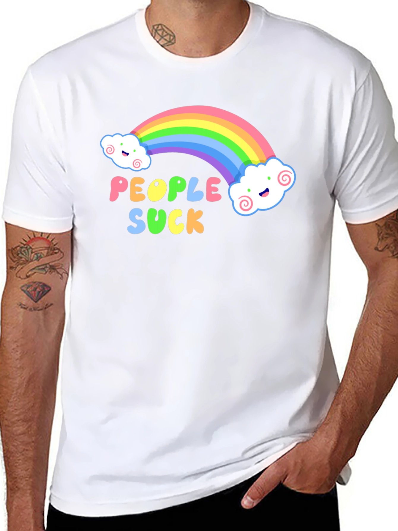 Rainbow People Suck Graphic T-Shirt