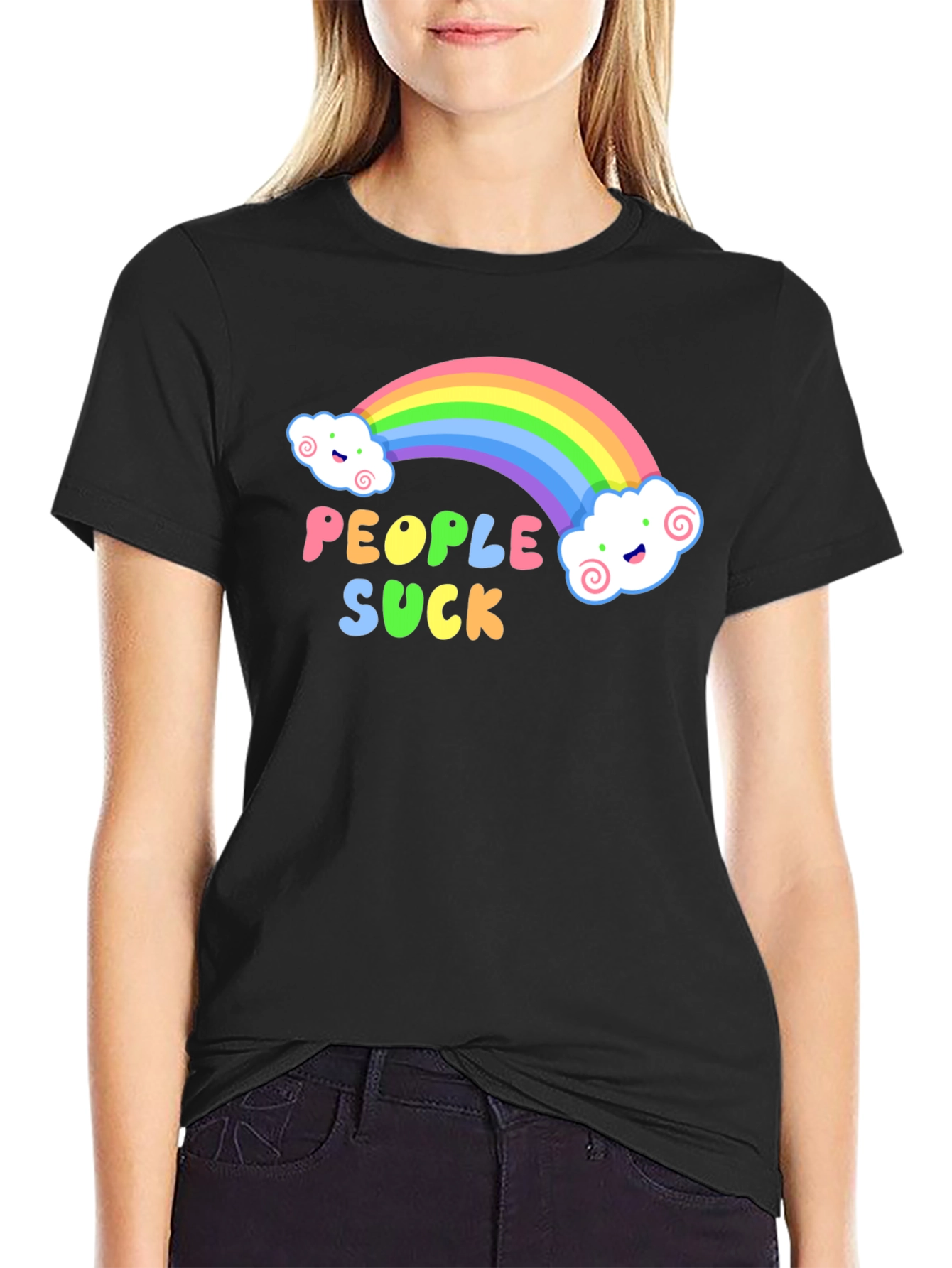 Rainbow People Suck Graphic T-Shirt