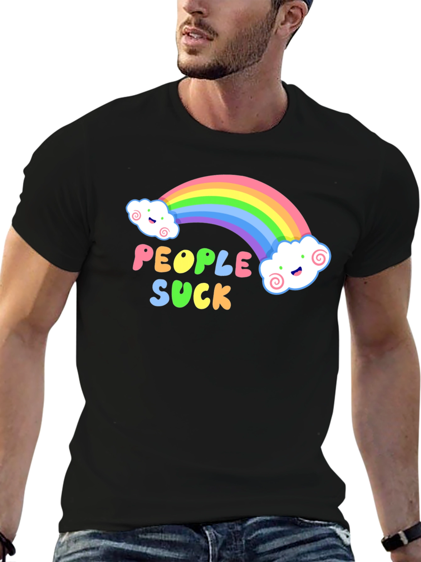 Rainbow People Suck Graphic T-Shirt