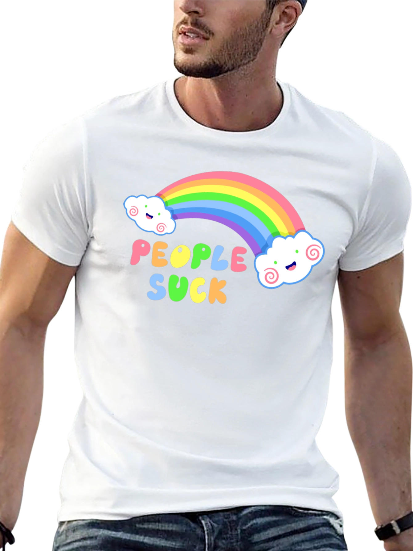 Rainbow People Suck Graphic T-Shirt