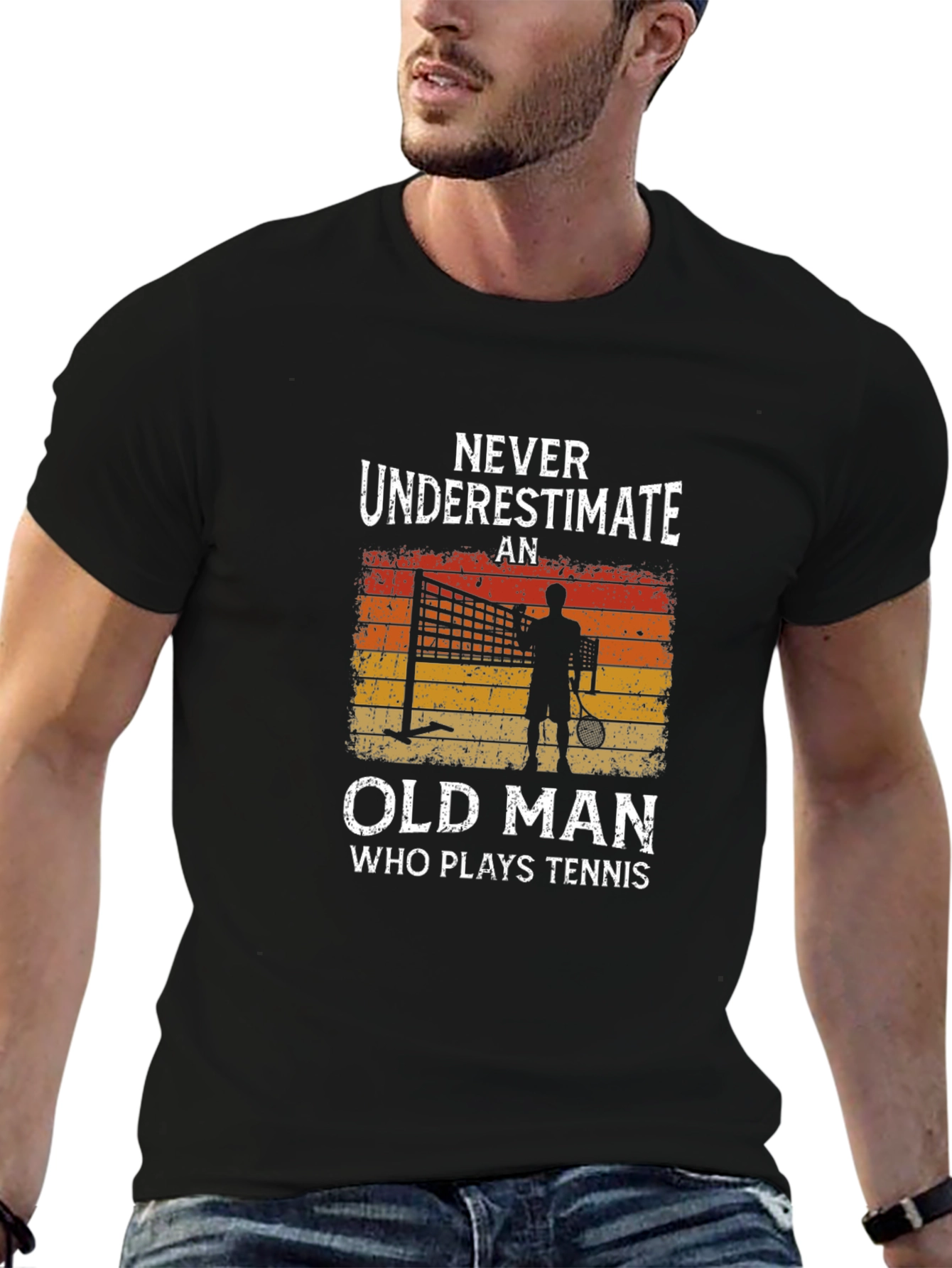 Tennis Old Man Graphic Tee