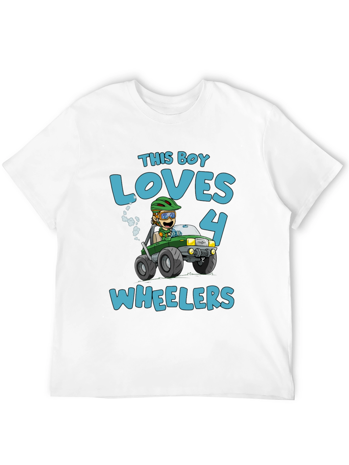 Boy Loves 4 Wheelers Black Graphic Tee