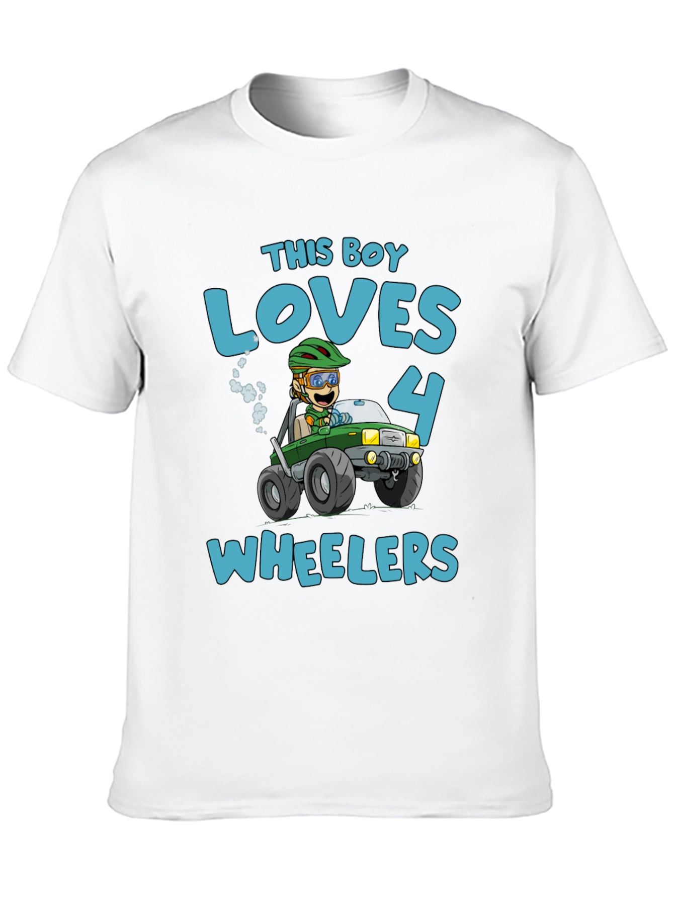 Boy Loves 4 Wheelers Black Graphic Tee