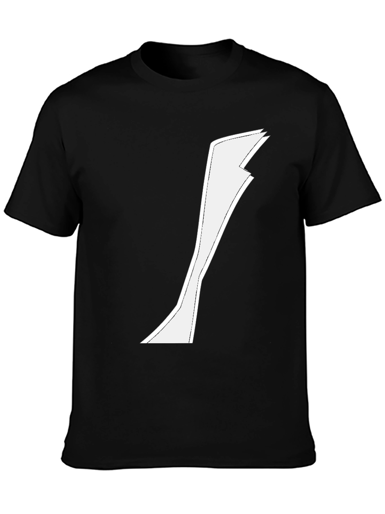 Minimalist White Graphic on Black T-Shirt