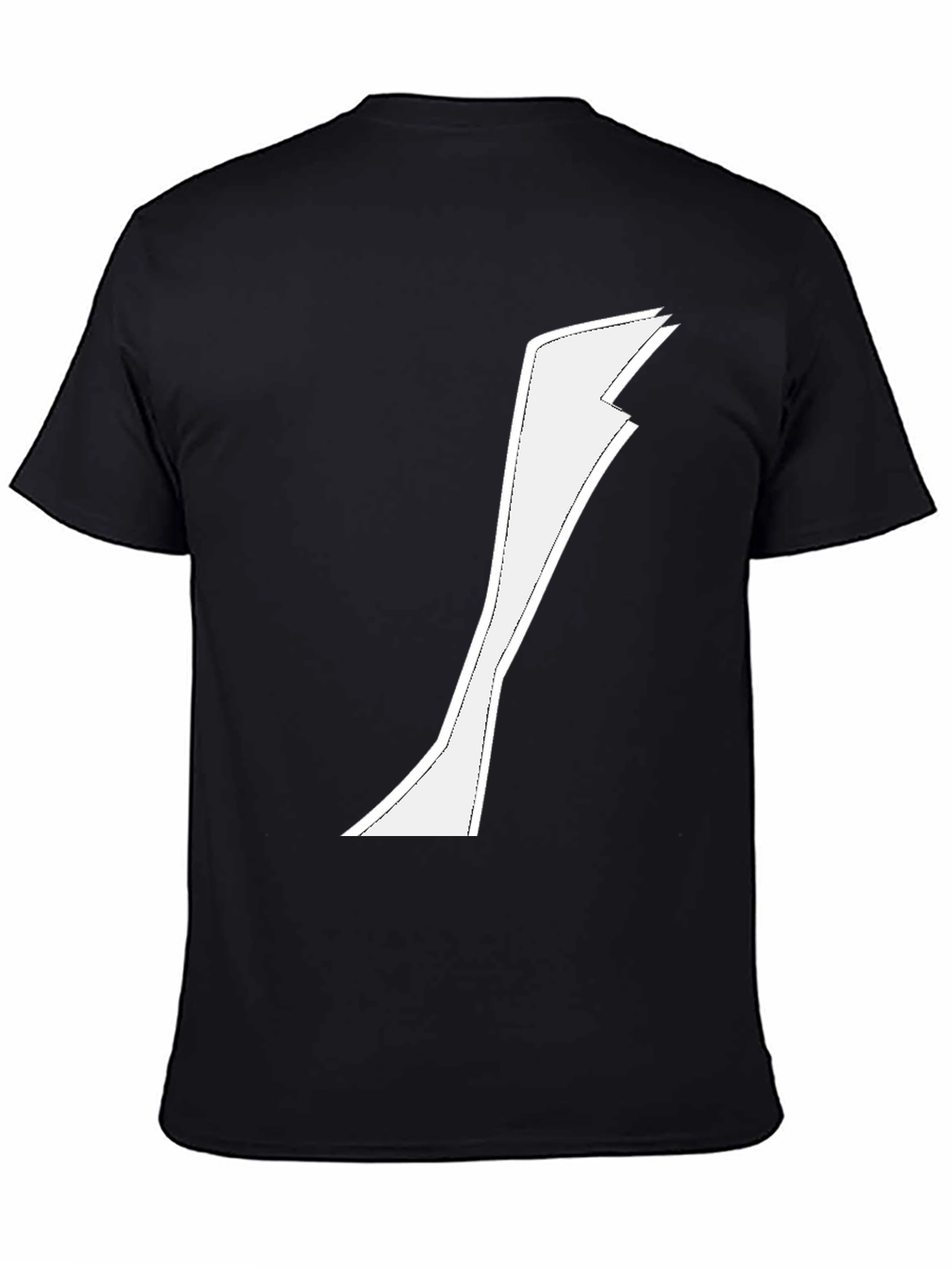 Minimalist White Graphic on Black T-Shirt