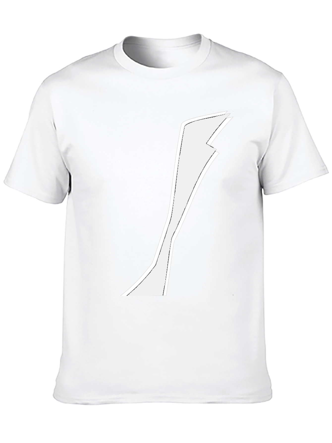 Minimalist White Graphic on Black T-Shirt