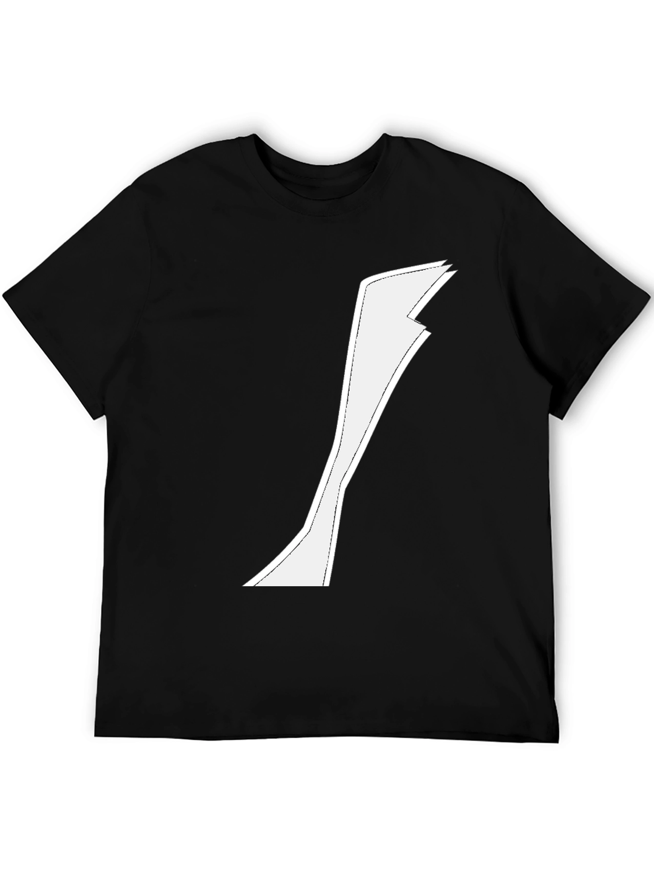 Minimalist White Graphic on Black T-Shirt