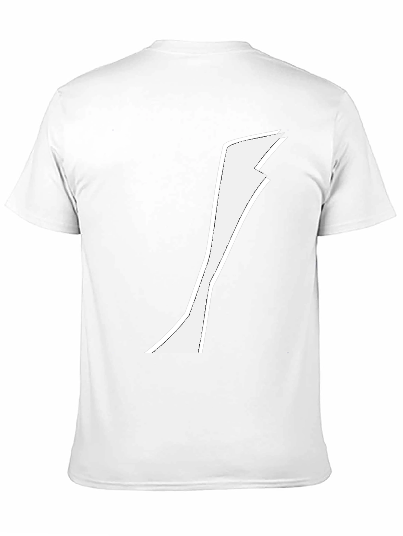 Minimalist White Graphic on Black T-Shirt