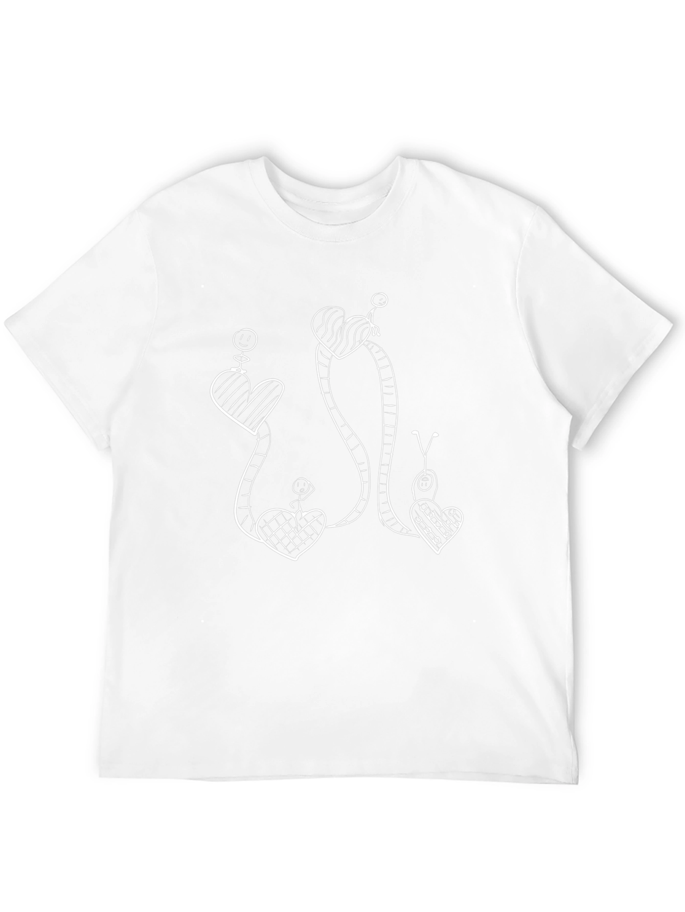 Whimsical Heart Vine Graphic Tee - Black