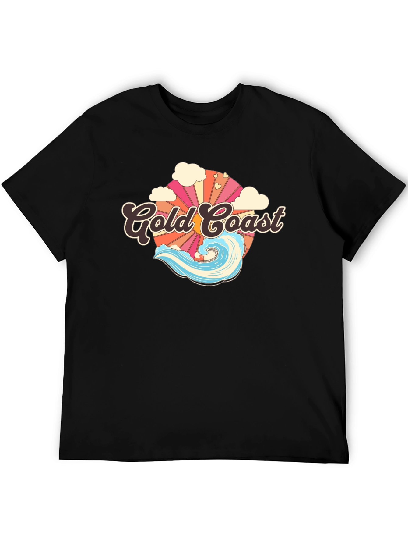 Gold Coast Wave T-Shirt - Retro Surf Style